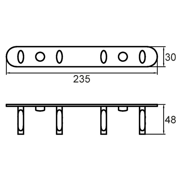 004SM40M41 Milardo Планки крючков Планка с крючками четверная 004SM40M41 Россия  - Вид №1