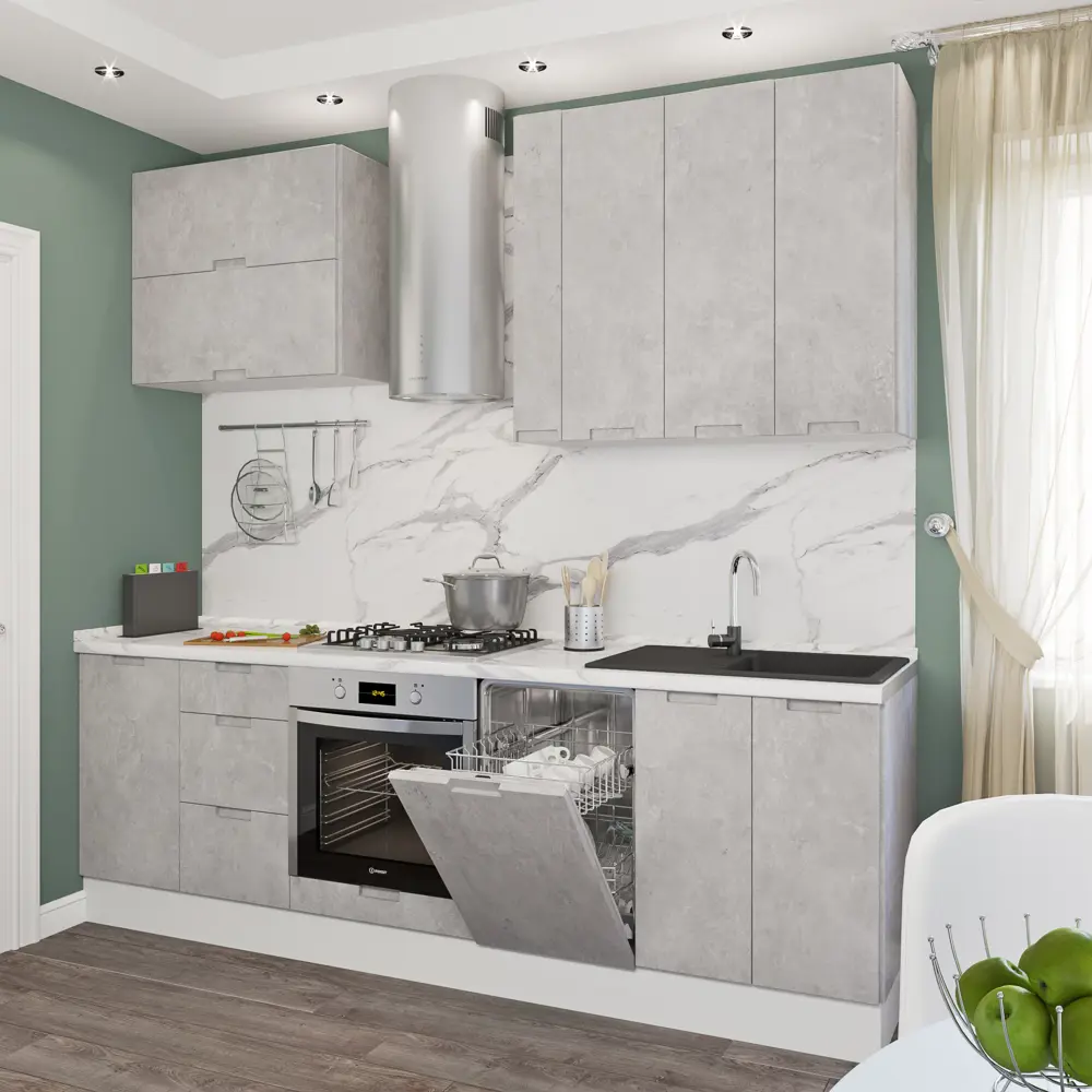 Фасад для кухонного шкафа Берлин 59.7x25.3 см Delinia ID МДФ цвет серый STLM-2123906 - Вид №9