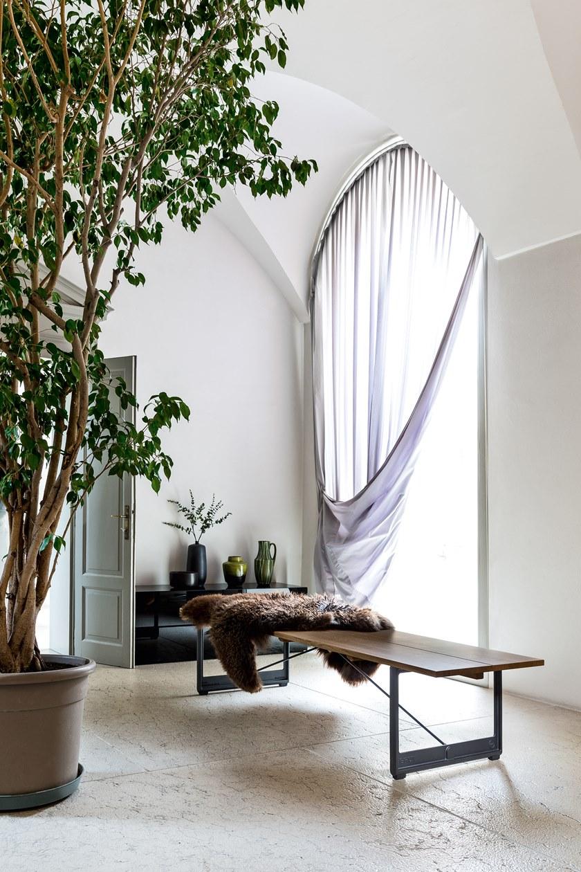 Magis Скамейка из массива дерева и чугуна Brut sun-id-1475973 - Вид №2