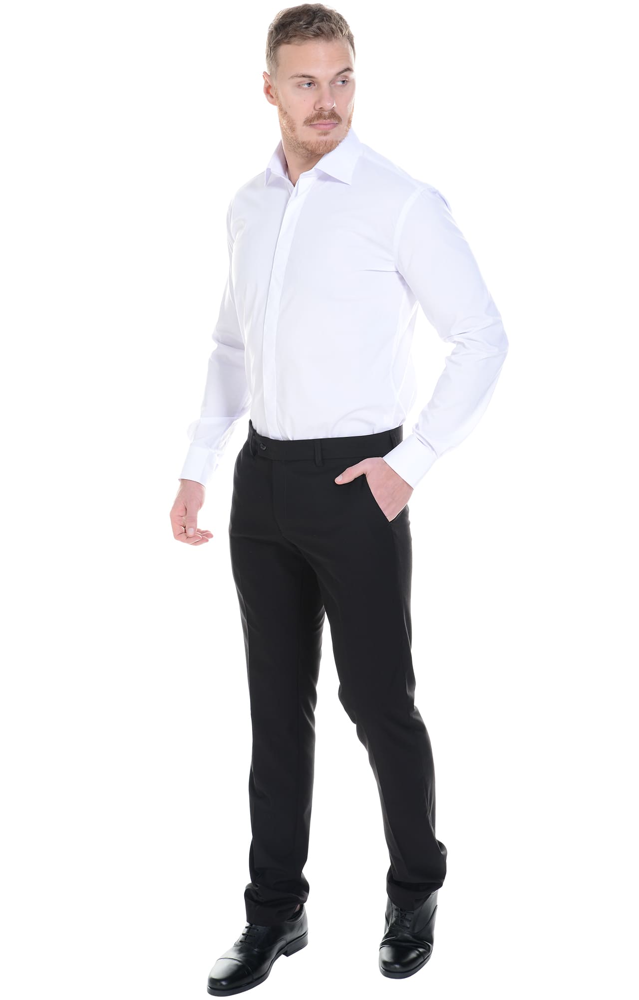 4958025 Рубашка мужская  white El-Risto  Корпоративная одежда  размер 44/176-182  - Вид №16