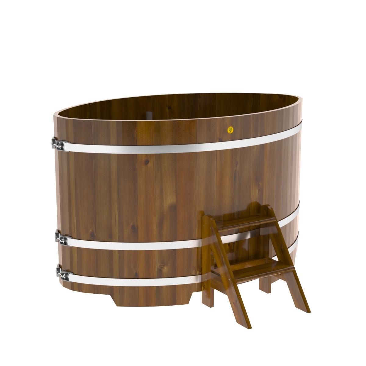 2289 Купель овальная из лиственницы Рустик 1,08х1,75х1,1 морёная Alyarus 