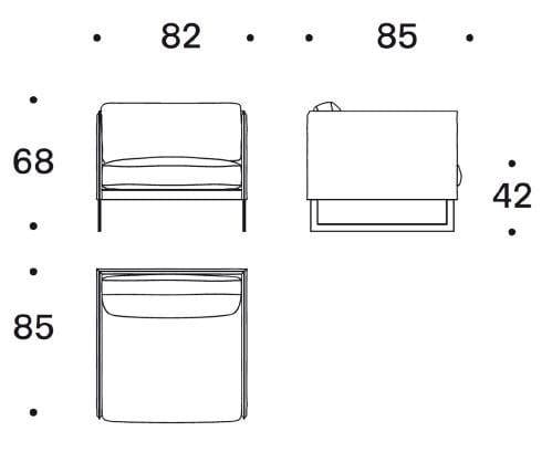 Тканевое кресло с подлокотниками Saba Italia Ливингстон ARCH-00037305 - Вид №4