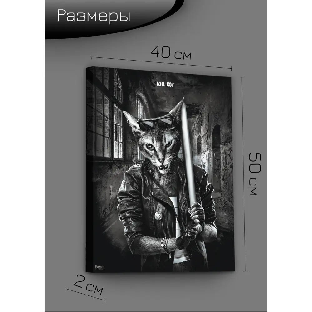 Картина на холсте Бэд кот 40x50 см FBRUSH STLM-2060831 - Вид №8