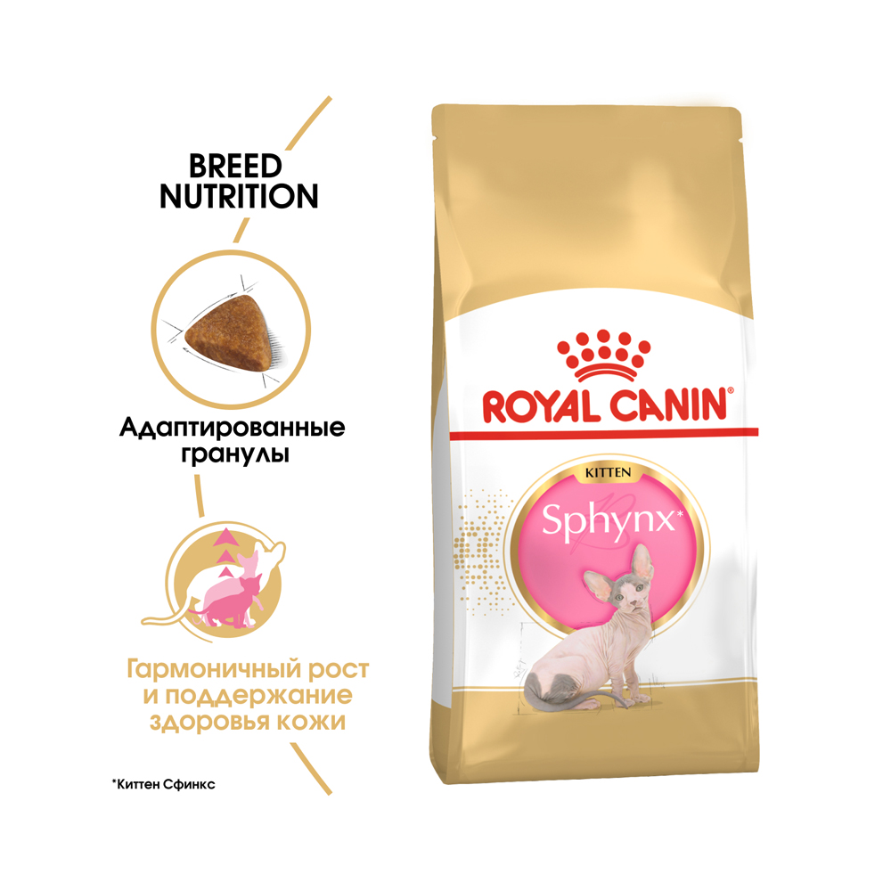 ПР0056370 Корм для котят Sphynx для породы Сфинкс сух. 2кг ROYAL CANIN  - Вид №1