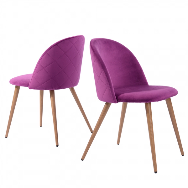 Стул с мягкой обивкой лиловый с ромбами "Лион" STOOL GROUP ДИЗАЙНЕРСКИЕ 00-3881976 Фиолетовый  - Вид №5