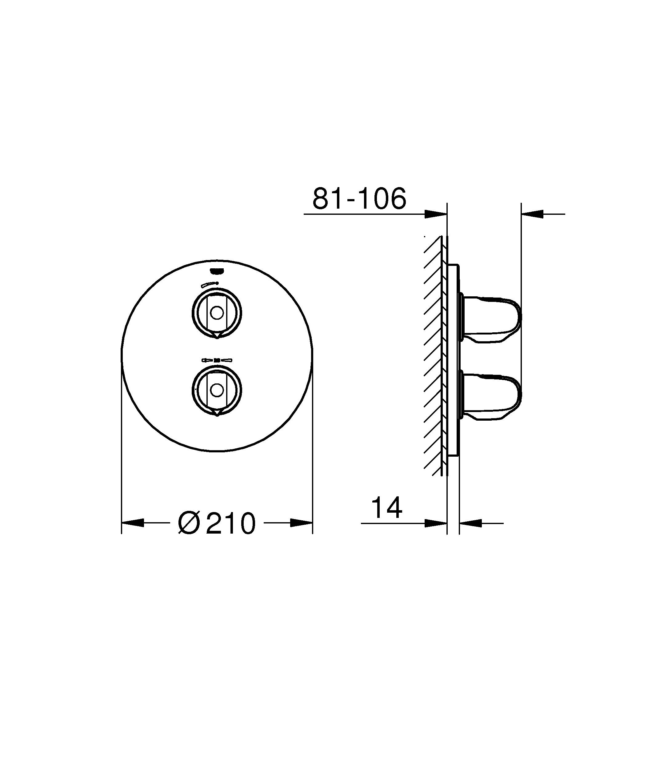 Смеситель термостатический для душа GROHE Grohtherm 1000 New, хром (19984000) - Вид №1