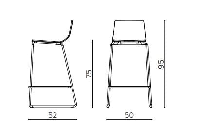 Высокий табурет из стали и дерева True Design ARCH-00072196 - Вид №8