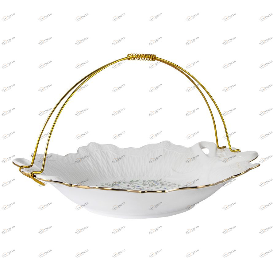 Конфетница фарфоровая с ручкой белая "Грация" COLOMBO ГРАЦИЯ 00-3946600 Белый