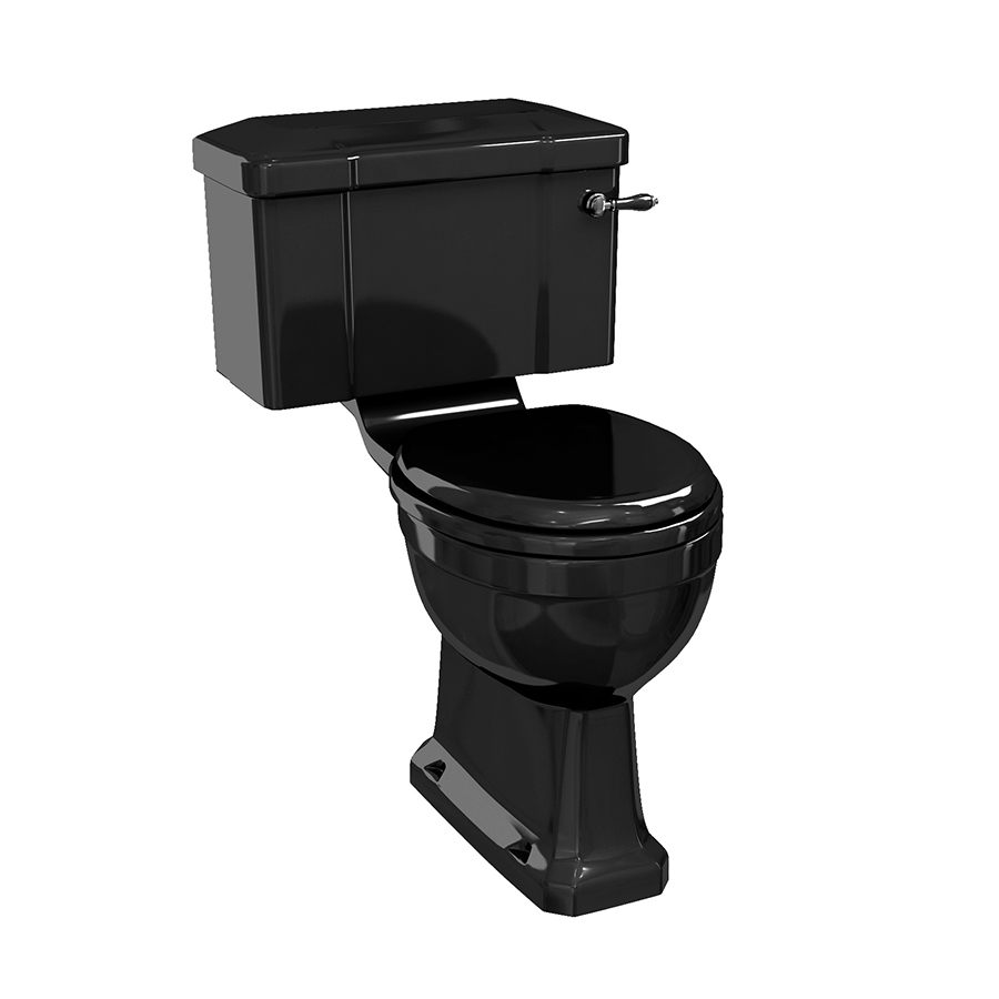 Burlington Jet Стандартный унитаз CC с бачком с рычагом 520 Белый с черным рычагом P5 C1 BLA  - Вид №1