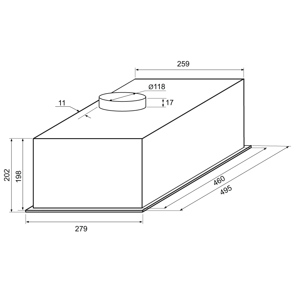 9094682 Вытяжка полновстраиваемая KRONA WERMUT 500 DN PB BF черный STDN-0118710 - Вид №9