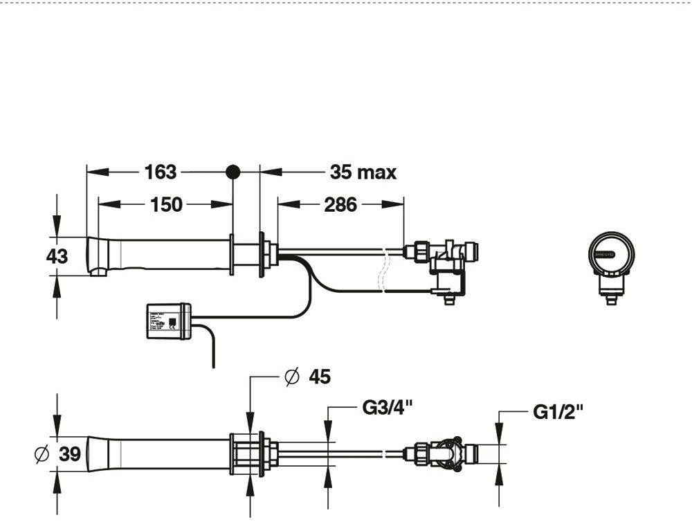 Бесконтактный настенный кран, питание от сети Presto NEO 57040 57040.0 - Вид №1