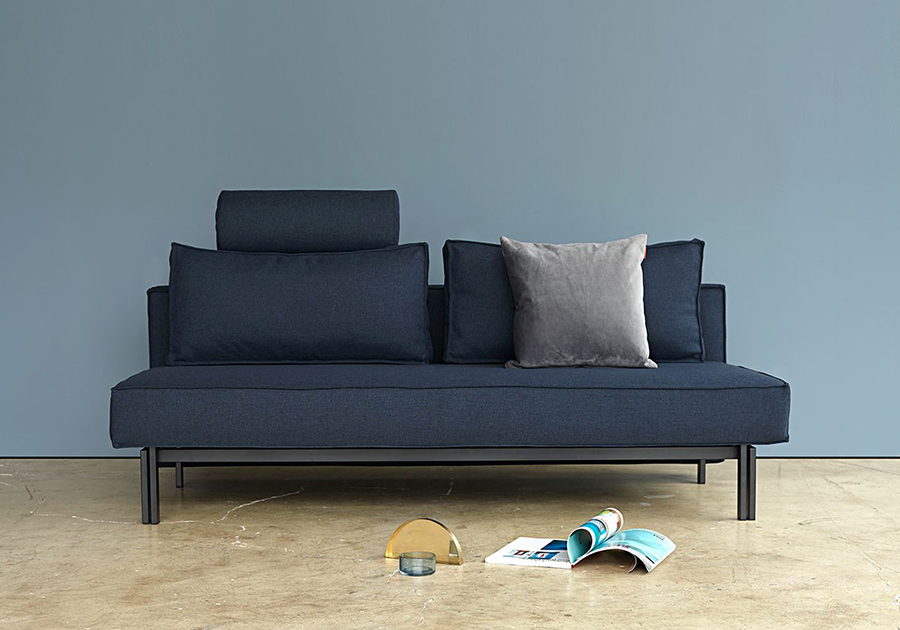 Диван SLY с подушками и черными ножками, синий Innovation Living SLY528 - Вид №1