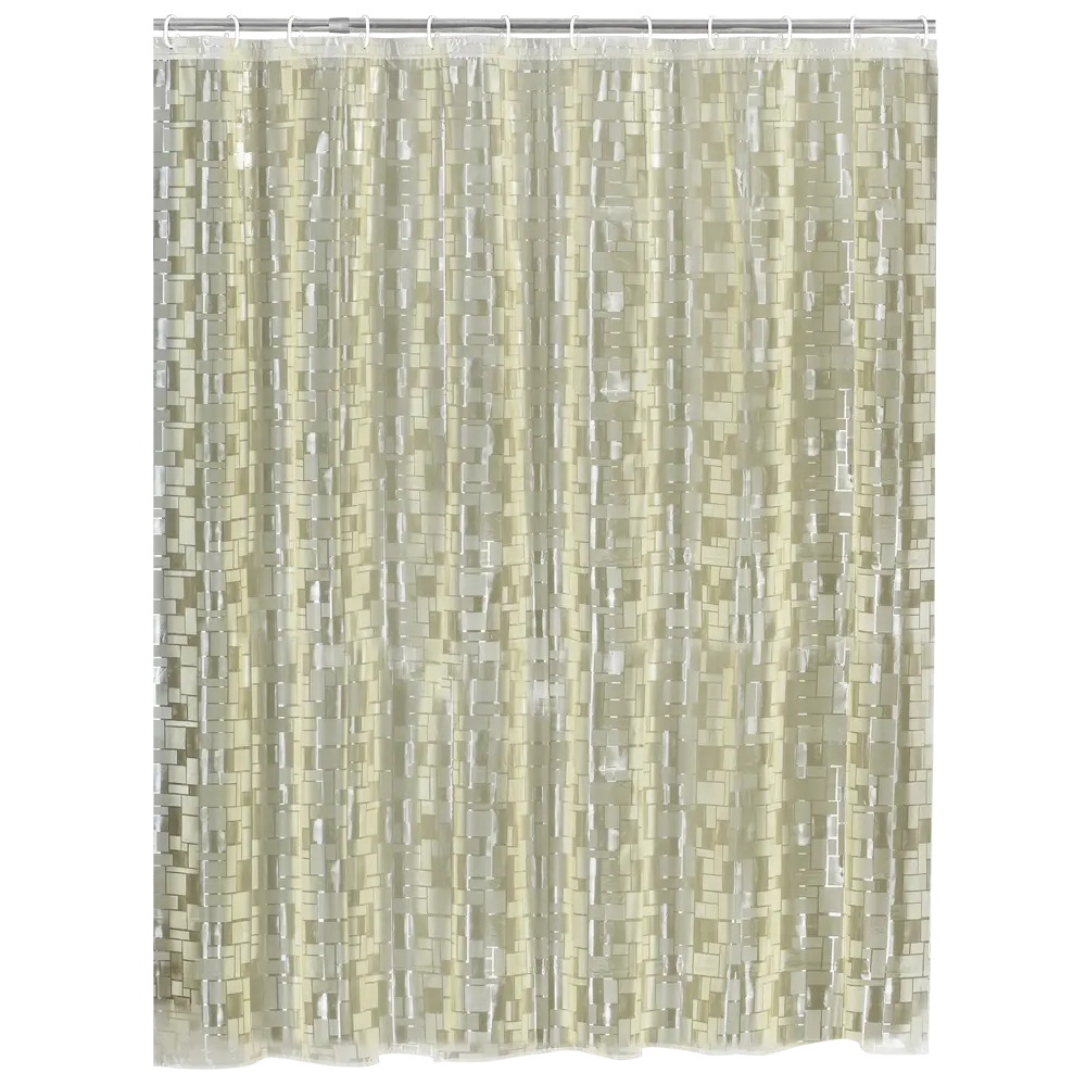 Штора для ванной с кольцами Niklen 3D 180x180 см PEVA цвет бежевый 84466776 STLM-2199903 - Вид №1