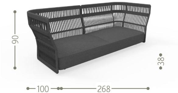 Talenti 3-х местный веревочный садовый диван Cliff sun-id-1487446 - Вид №8