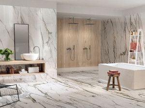 Пол / керамогранит с мраморным эффектом