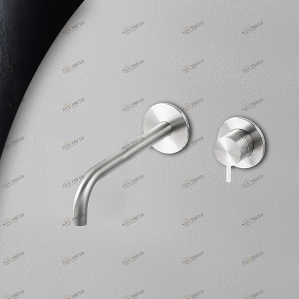 Смеситель для раковины сталь глянцевая с белой ручкой Toki Radomonte TKI19LCIL21