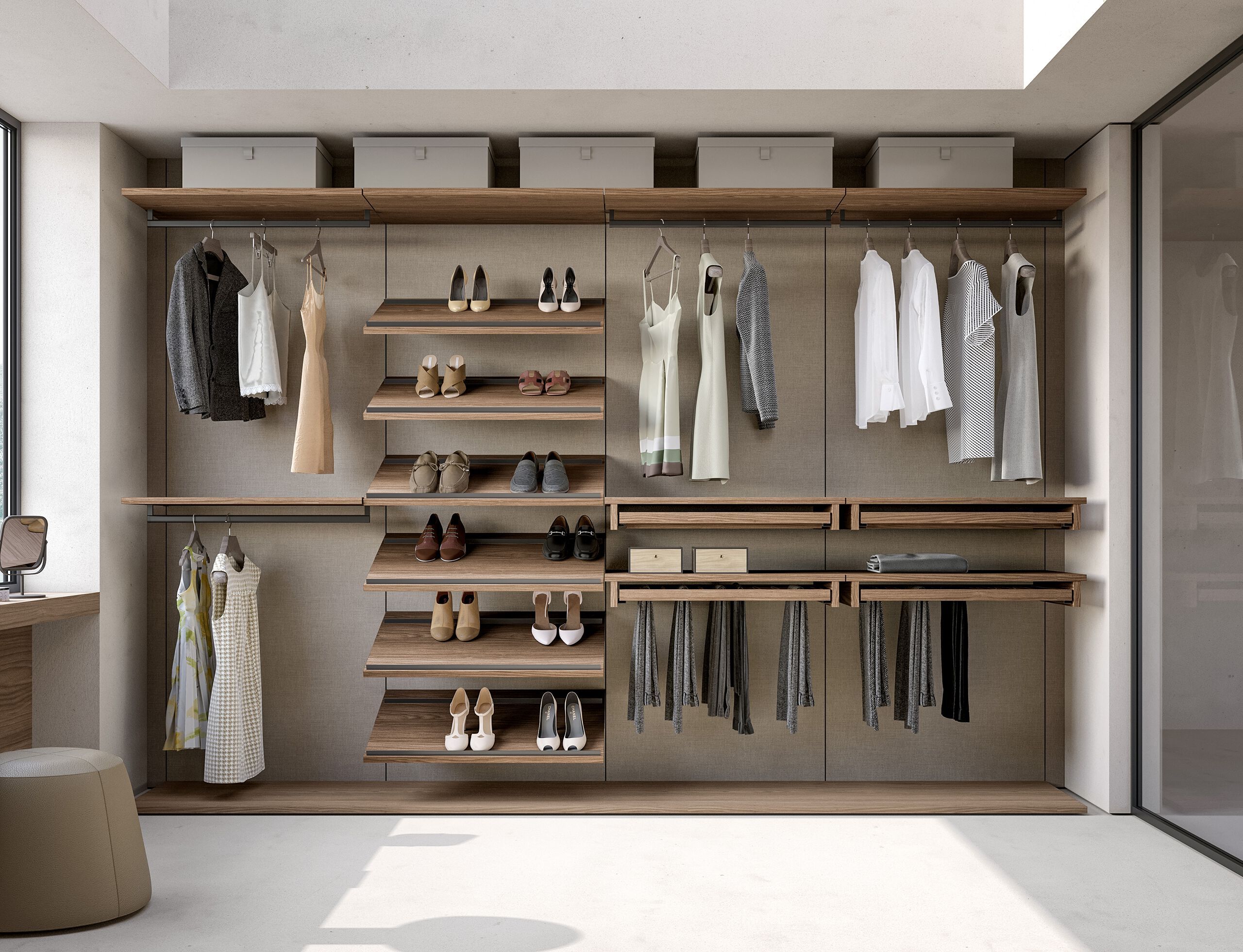 Деревянная секционная гардеробная Adok ателье ARCH-00118439 - Вид №3