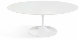 KNOLL Овальный журнальный столик со столешницей из ламината и алюминиевым основанием Tulip