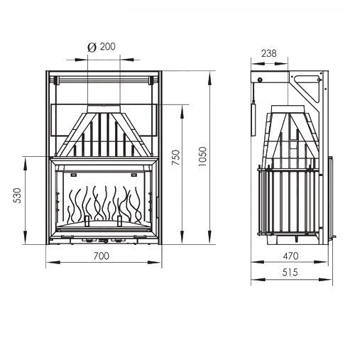 Каминная топка Мета Камилла 700 П 1491 - Вид №1