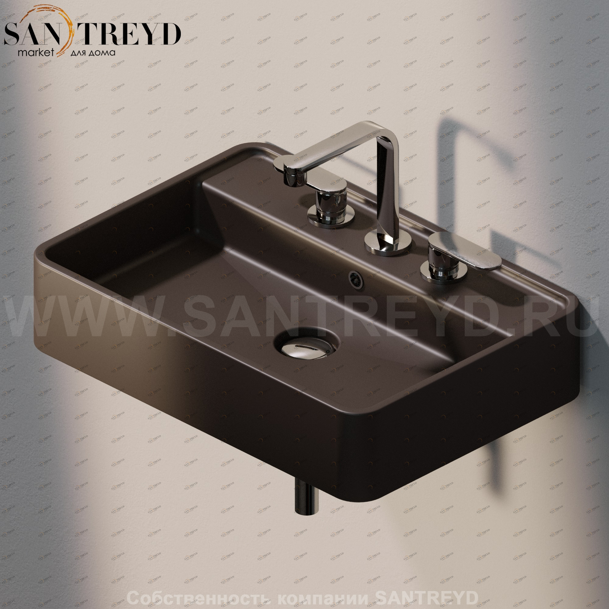 MW60S7006 Подвесная раковина настенная прямоугольная Ceramica Flaminia Miniwash черная