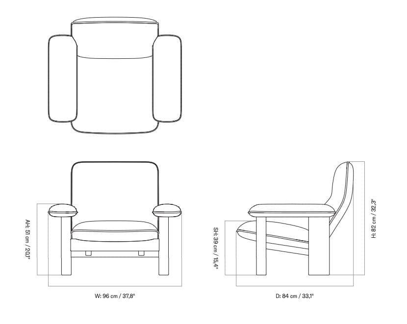 Тканевое кресло с подлокотниками Audo Copenhagen Бразилиа ARCH-00123425 - Вид №26