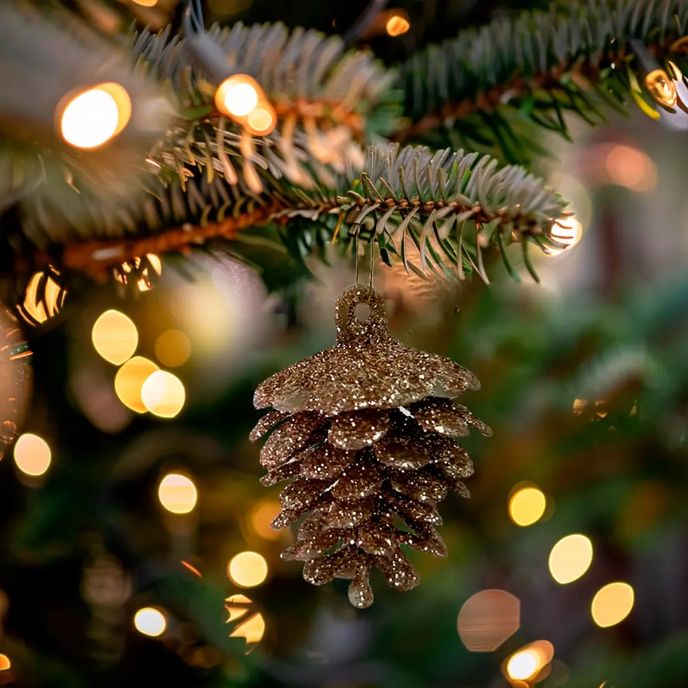 89381687 Украшение елочное Шишки шампань 10 шт. STLM-1367588 Santreyd  - Вид №3