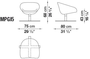 B&B Italia Поворотное кожаное кресло Mart sun-id-1483097 - Вид №6