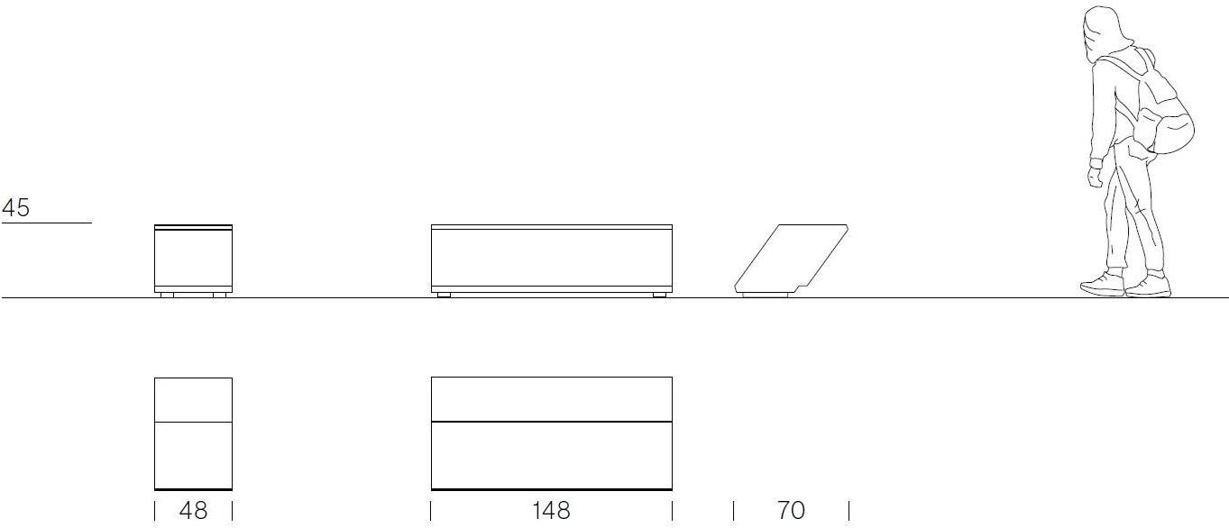 URBIDERMIS Бетонная скамейка без спинки 108 sun-id-1506716 - Вид №4