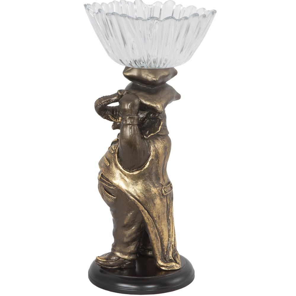 52083 BOGACHO Фруктовница-конфетница Слон Мистер Твистер Литьевой мрамор / стекло  - Вид №4