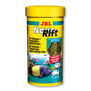 УТ0016910 Корм для рыб NovoRift для растительноядных восточноафрикан. цихлид в форме палочек 250мл (125г) JBL