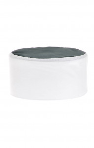 61163 Головной убор "Таблетка" ткань "Тиси" бело-черная  Повар  размер 55-56