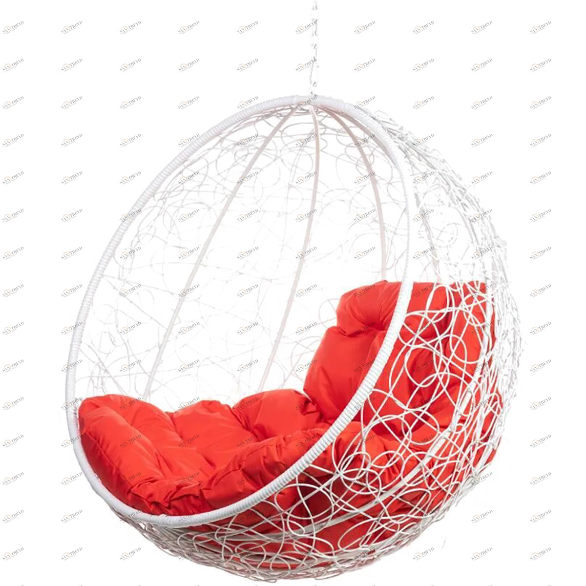 Подвесное кресло белое с красной подушкой Kokos White BS BIGARDEN  00-3974095 Белый 
