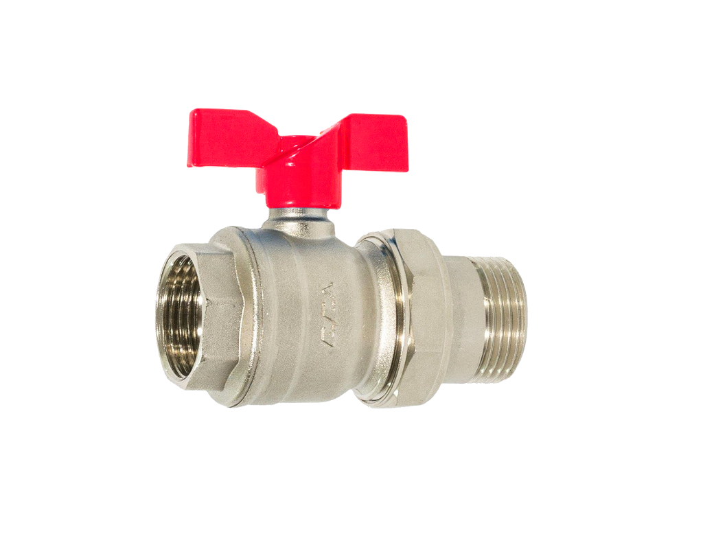 102122205  Шаровой кран 1 "- красный маховик Eca  - Вид №1