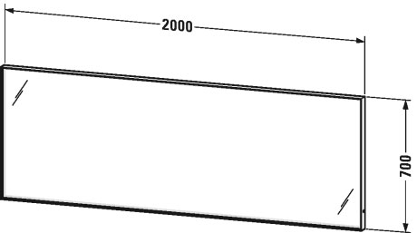 LC738700000 Зеркало с подсветкой L-Cube #LC7387 2000 x 67 мм Duravit - Вид №1