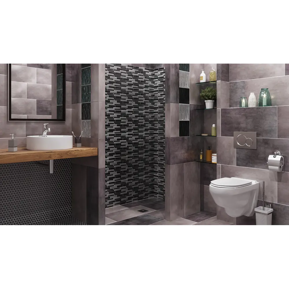 16362428 Зеркало для ванной Omega Glass NNB16 60x90 см прямоугольное цвет черный STLM-0993064 Бытовое зеркало - Вид №7