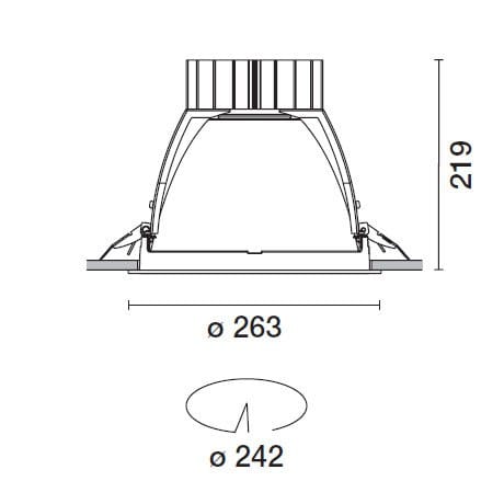 Круглый утопленный светильник для столешниц iGuzzini Reflex C. o. B ARCH-00089560 - Вид №8