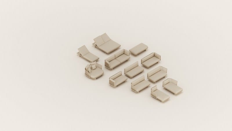 Тканевый модульный садовый диван Kettal сетка ARCH-00038702 - Вид №4