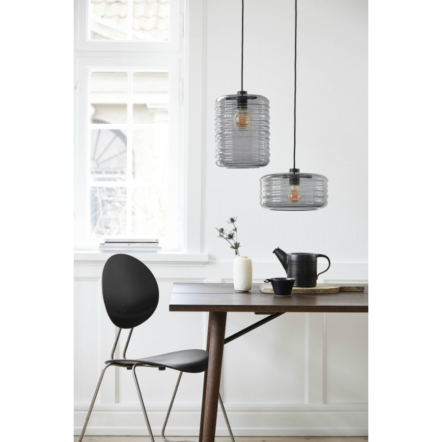 Лампа подвесная Wheels, D24 см, серая с черным Frandsen 1592270505001 - Вид №1