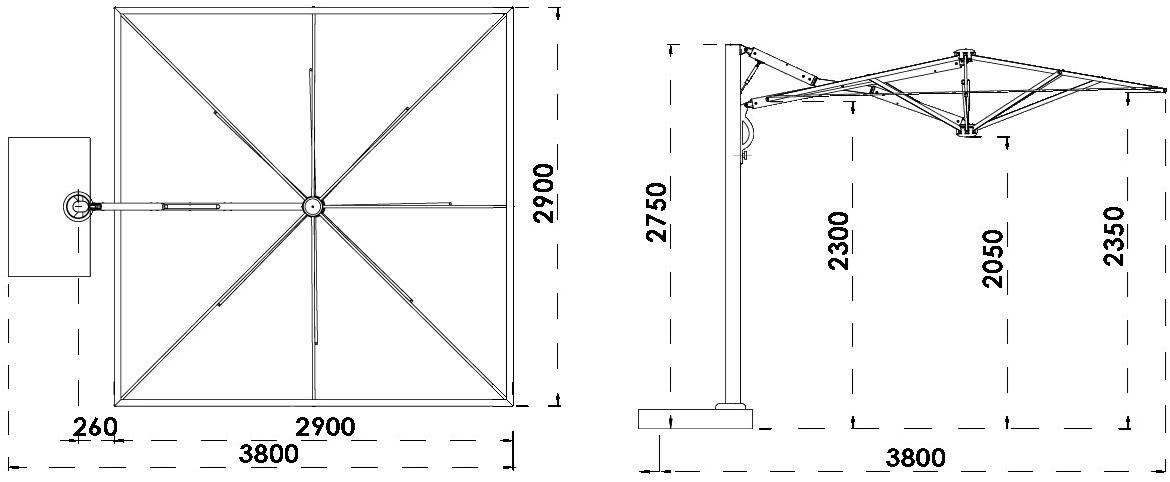 Scolaro Parasol Регулируемый зонтик с боковой стойкой Galaxia Asw  - Вид №4