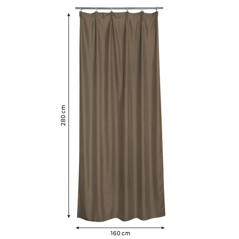 Штора на ленте Inspire Vieste 160x280 см цвет коричневый 88311199 STLM-2041761  - Вид №1
