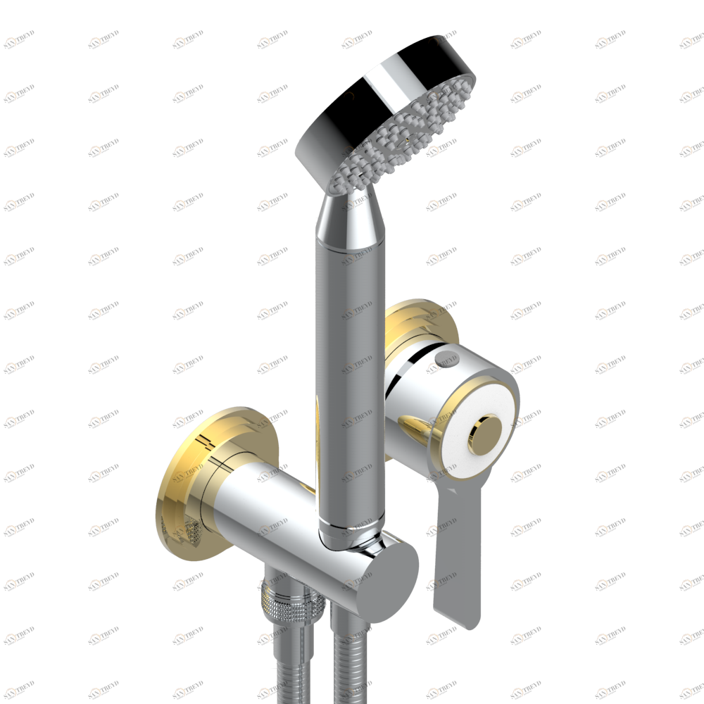 A7D-6561B Trim only for wall mixer with complete handshower on hook Thg-paris Capucine фиолетовый с золотым декором Хром/золото A7D 6561B CAT.A