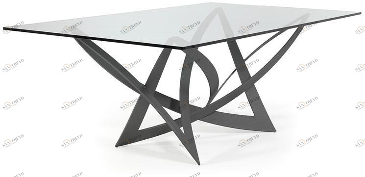 Reflex Прямоугольный обеденный стол из железа и стекла Infinito sun-id-1484506