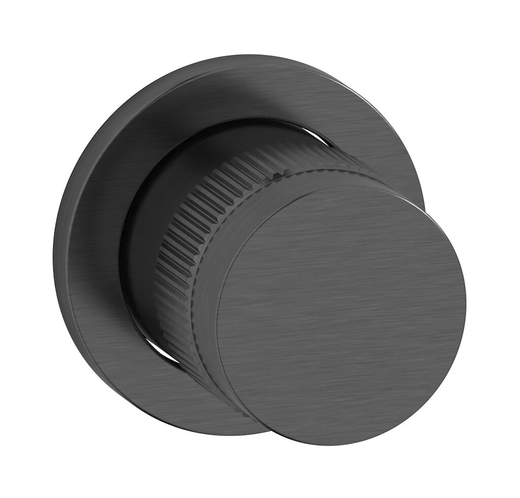 Комплект внешних частей настенного прогрессивного смесителя на 1 потребителя. WE ARE IB rx305cs Brushed Black Chrome Reflex