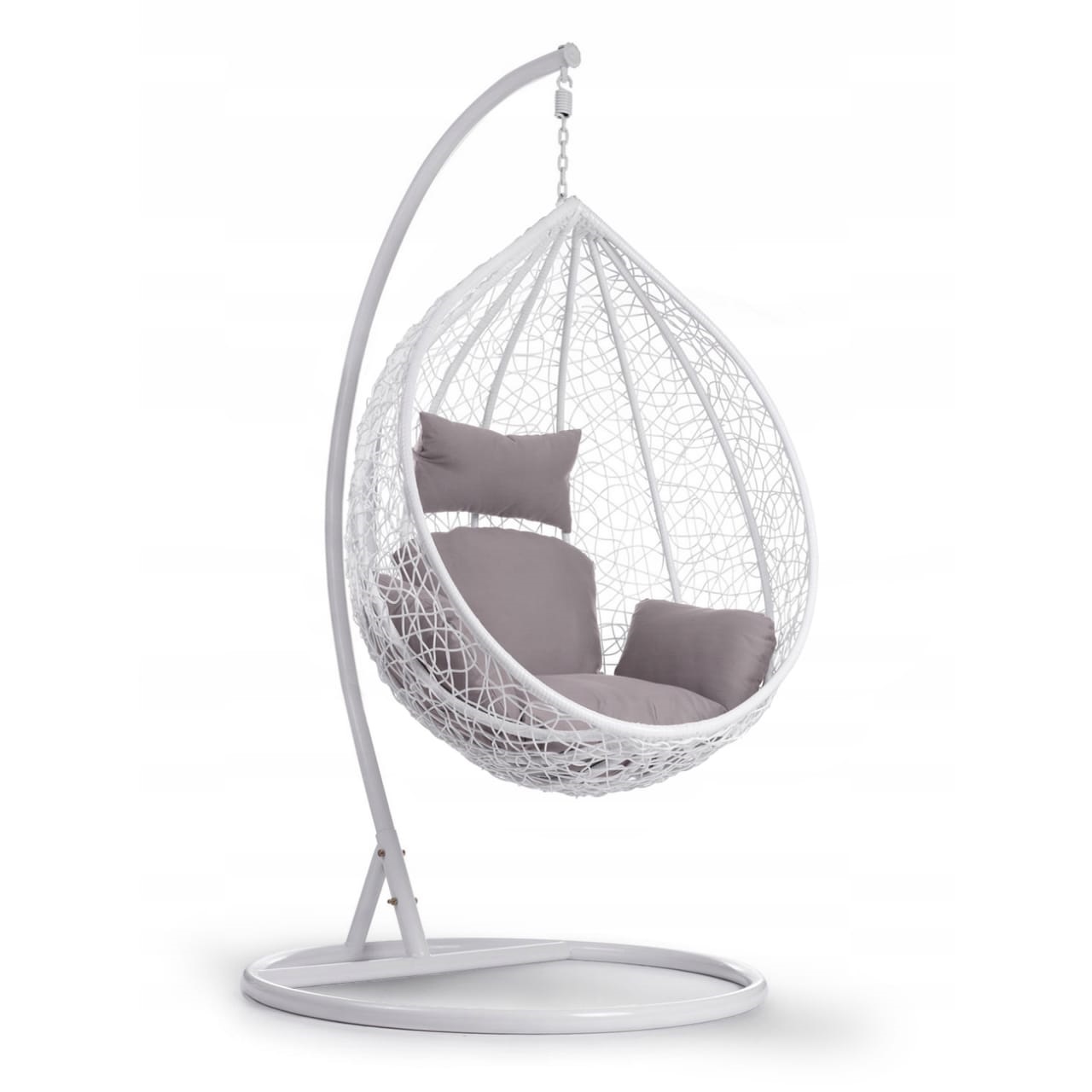 Подвесное кресло искусственный ротанг белое AFINA  00-3860512 Белый  - Вид №2