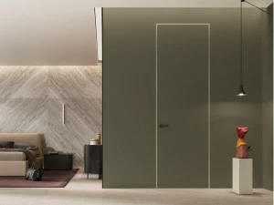 FERREROLEGNO Распашная дверь заподлицо со стеной, покрытой лаком под дерево Sistema zero