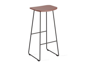 Высокий металлический табурет с сиденьем из полипропилена