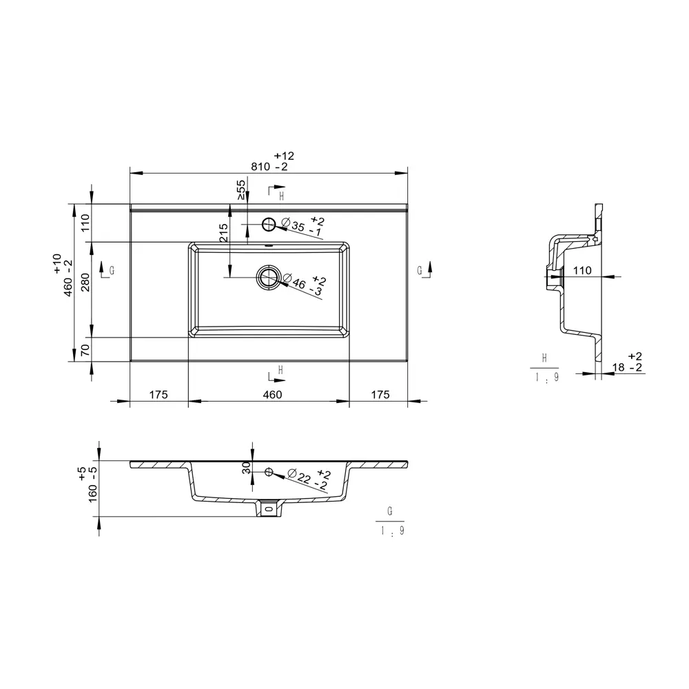 Раковина мебельная Квадро 81 см Santreyd РОНДИ STLM-2116929 - Вид №1
