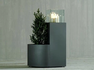 BLOSS Кашпо / подсвечник из нержавеющей стали и стекла