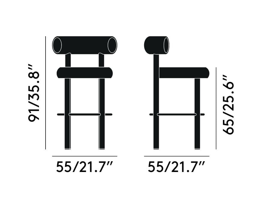 Высокий металлический табурет с тканевой подкладкой Tom Dixon Fat ARCH-00066886 - Вид №16