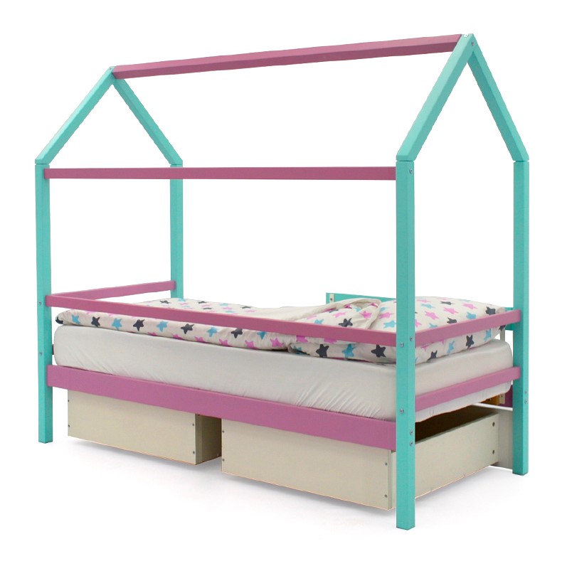 Кровать-домик детская мятная-лаванда Svogen БЕЛЬМАРКО  00-3833076 Голубой Santreyd  - Вид №4